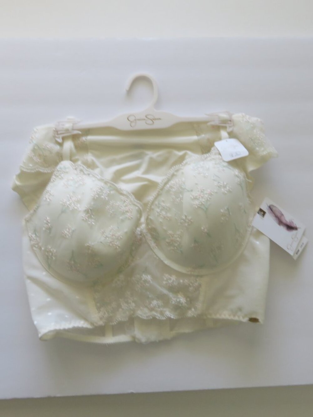 (#118) Jessica Simpson Bralette Panty Thong 2 pc Set Lace Sheer 38C/XL